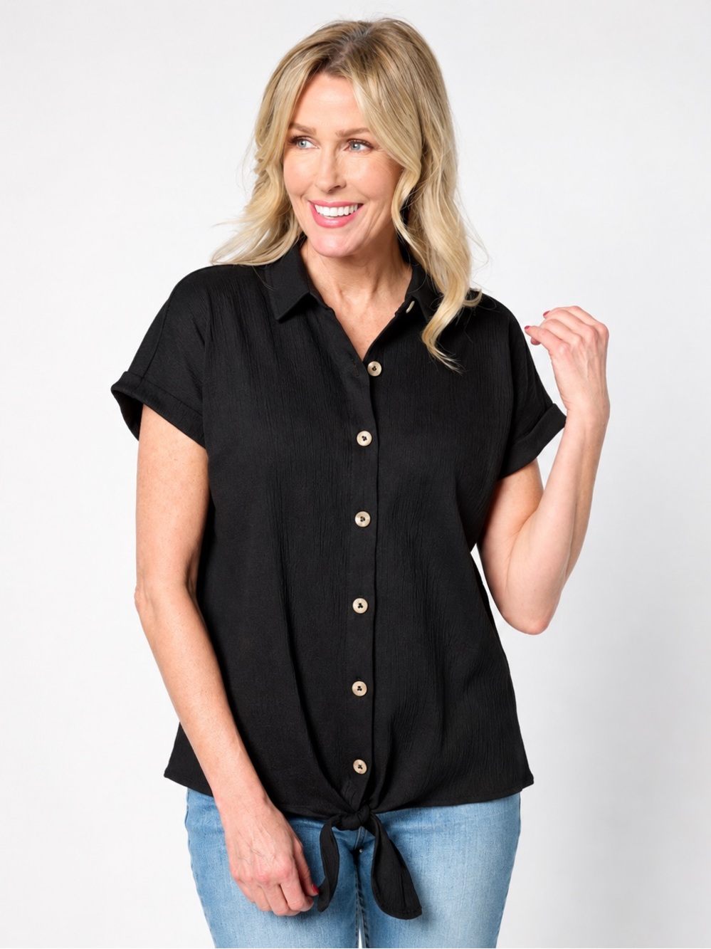 Belle by Kim Gravel Tie Front Packabelle top XL NWT